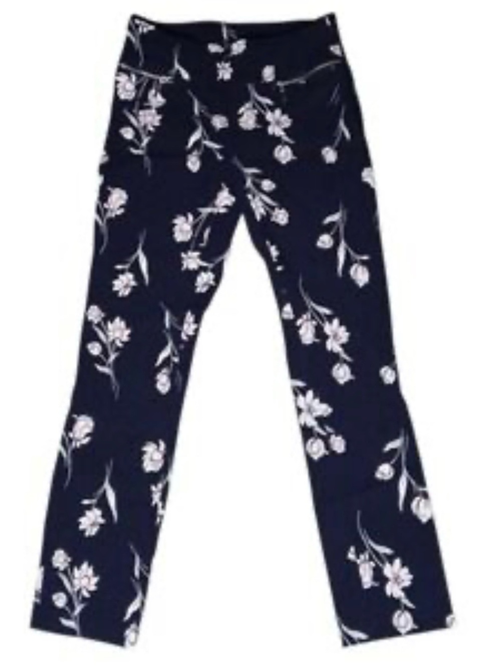 Joe B by Joe Benbasset Women’s Stretch Cropped Navy Floral Casual Pants Size S
